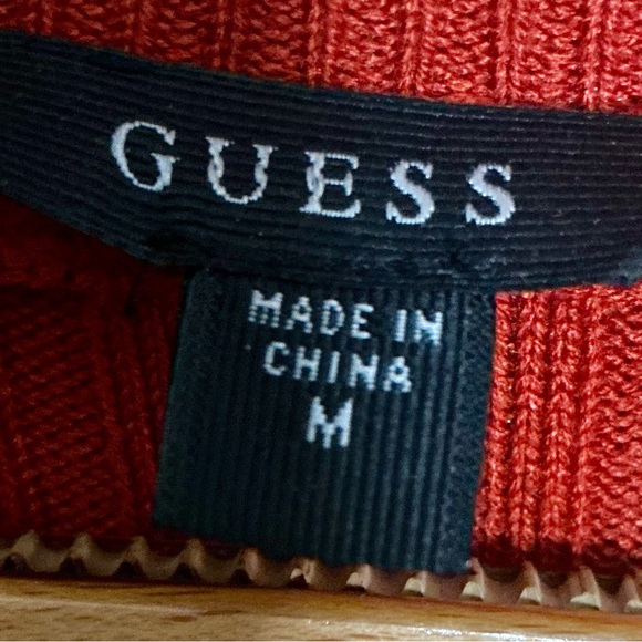 Guess Women's Vibrant Burnt Orange Ribbed Dress - Picture 2 of 4